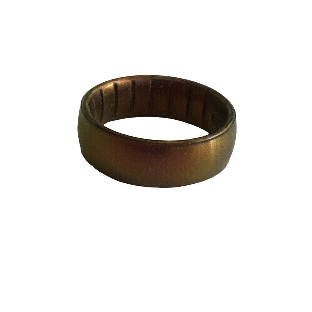 Enso Silicone Ring Unisex Size 10 Iridescent Bronze Comfortable Flexible Brown